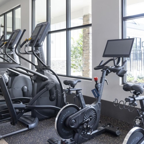 a gym with exercise equipment